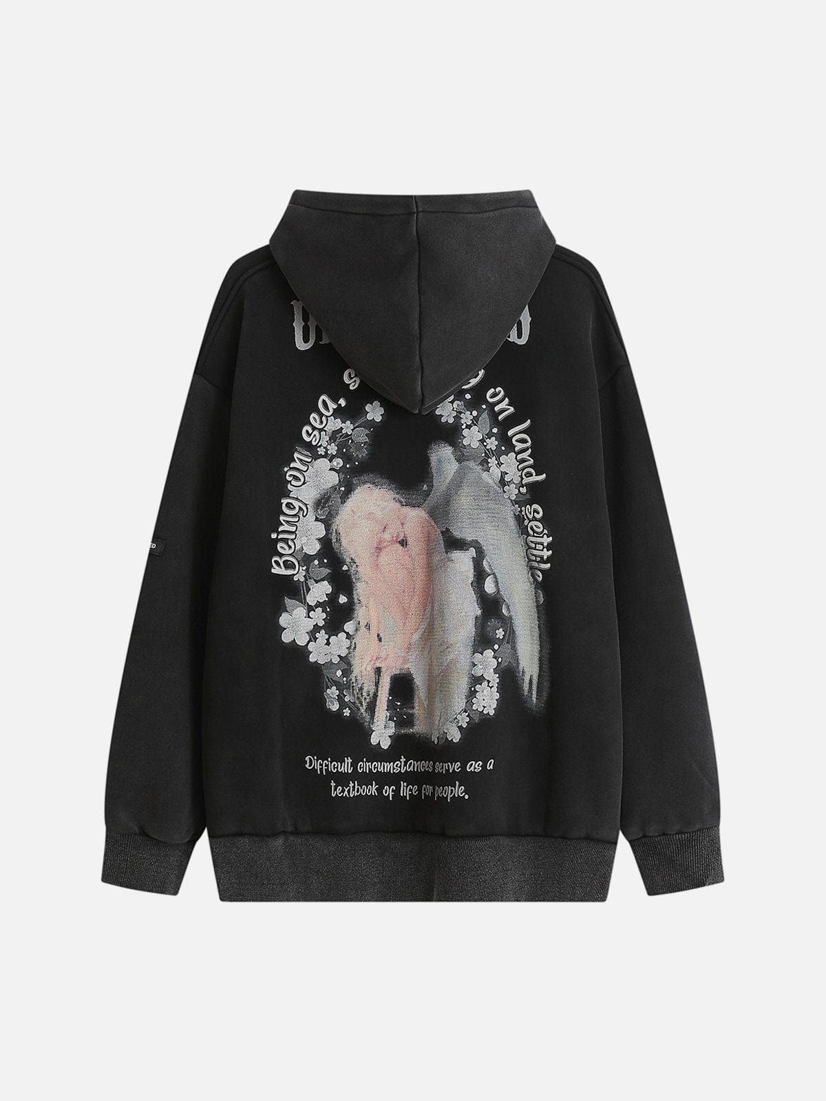 Fuzzy Angel Print Washed Hoodie sold by Yugen Theory product image thumbnail 3