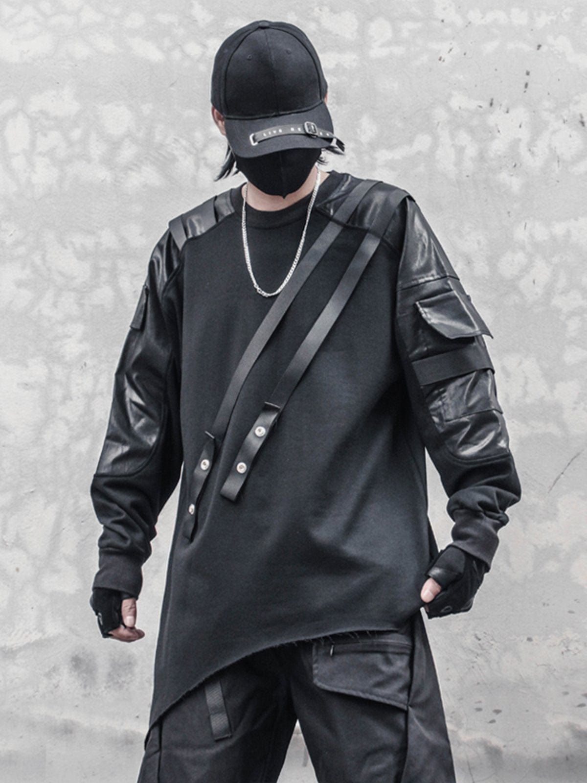 Asymmetric Patchwork Sweatshirt sold by Yugen Theory