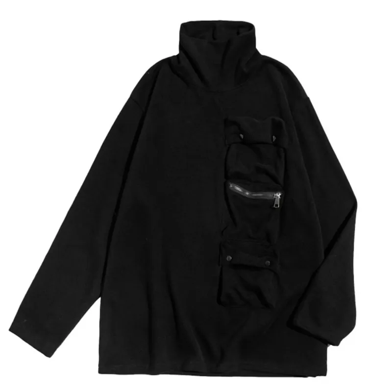 Dark Functional Multi-pocket Turtleneck Sweatshirt sold by Yugen Theory