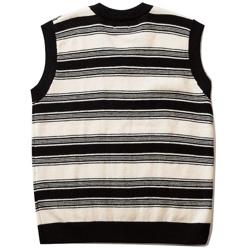 Vintage Cable Knit Vest Stripes sold by Yugen Theory product image thumbnail 5
