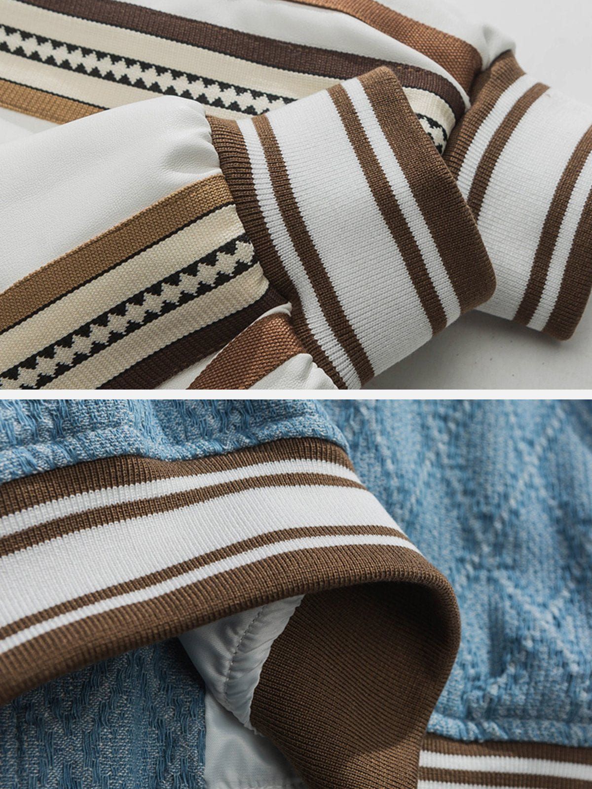 Colorblock Embroidered Letters Varsity Jacket sold by Yugen Theory product image thumbnail 5