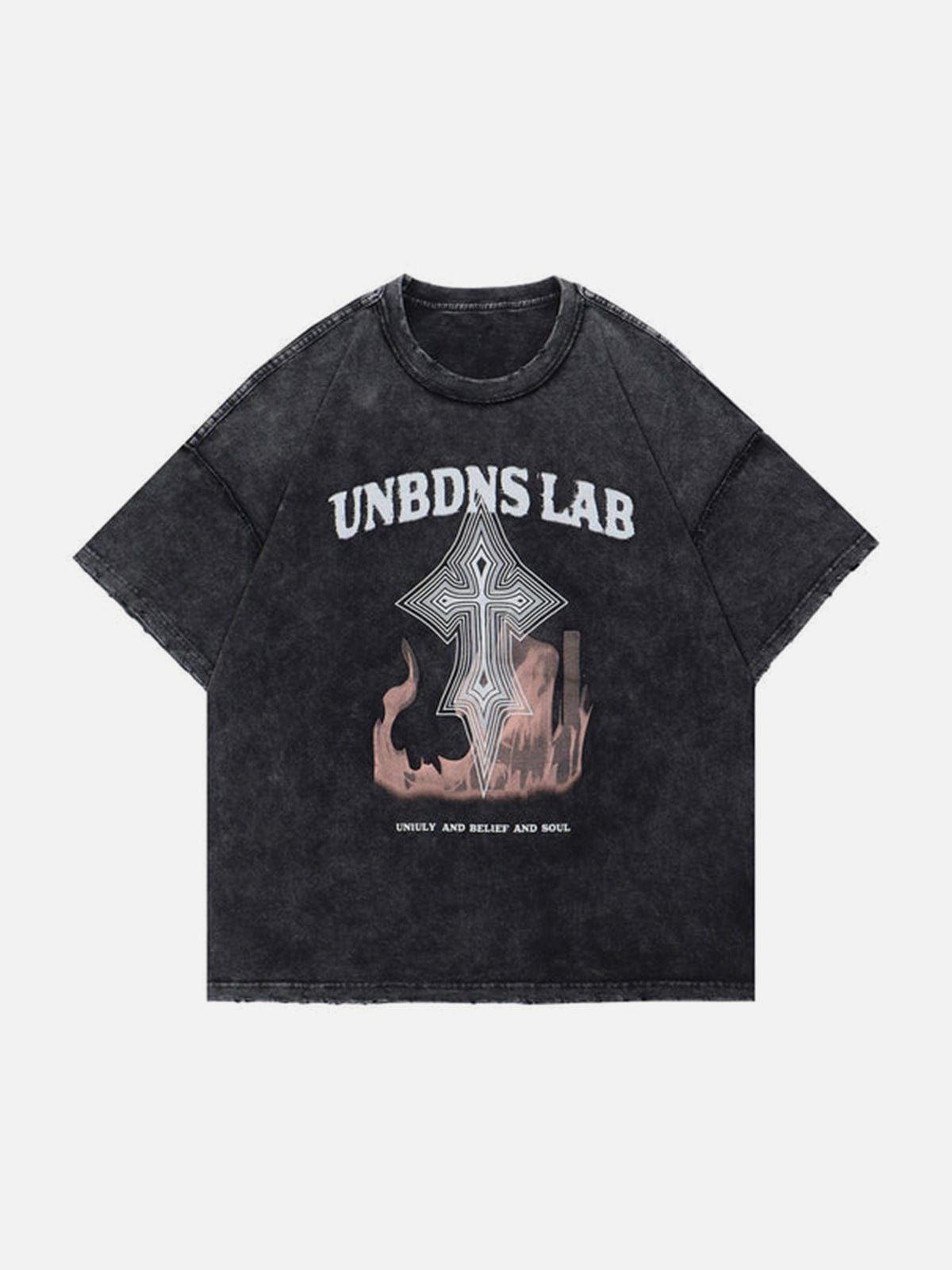 Cross Flame Washed Graphic T-Shirt sold by Yugen Theory product image thumbnail 2