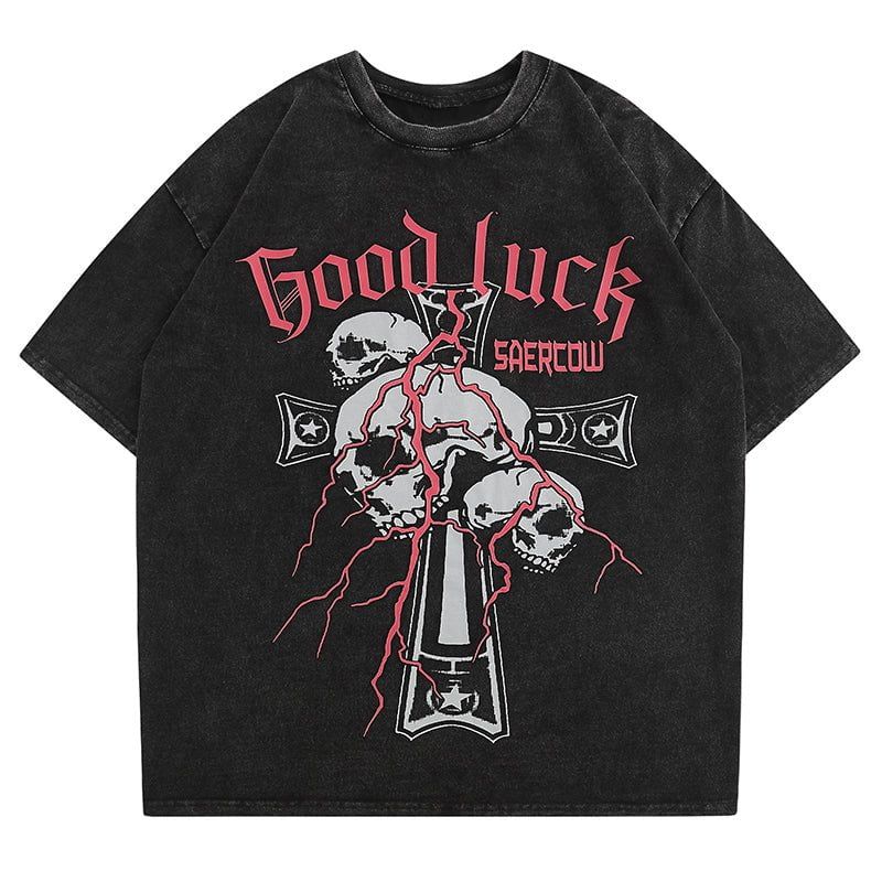 Retro T-shirt Cross and Skull sold by Yugen Theory