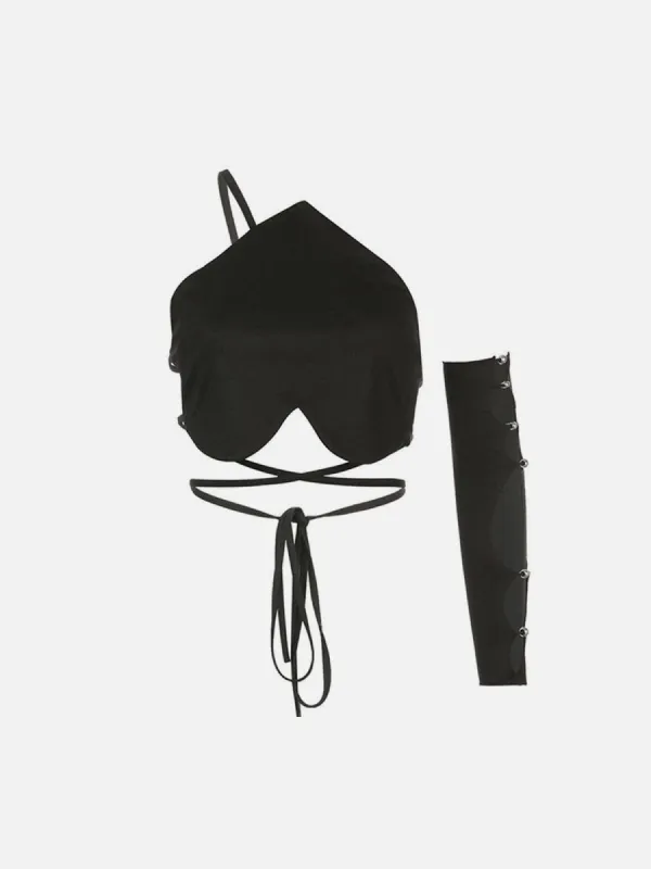 Asymmetric Lace-up Sleeve Vest sold by Yugen Theory