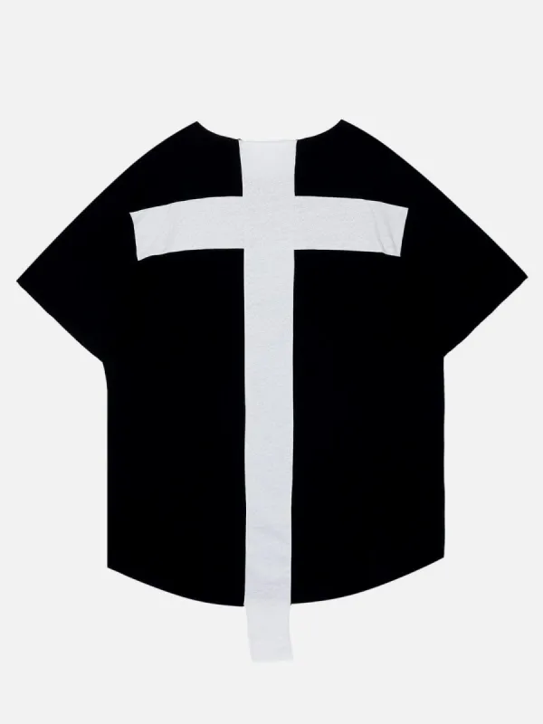 Back Cross Patchwork T-Shirt sold by Yugen Theory