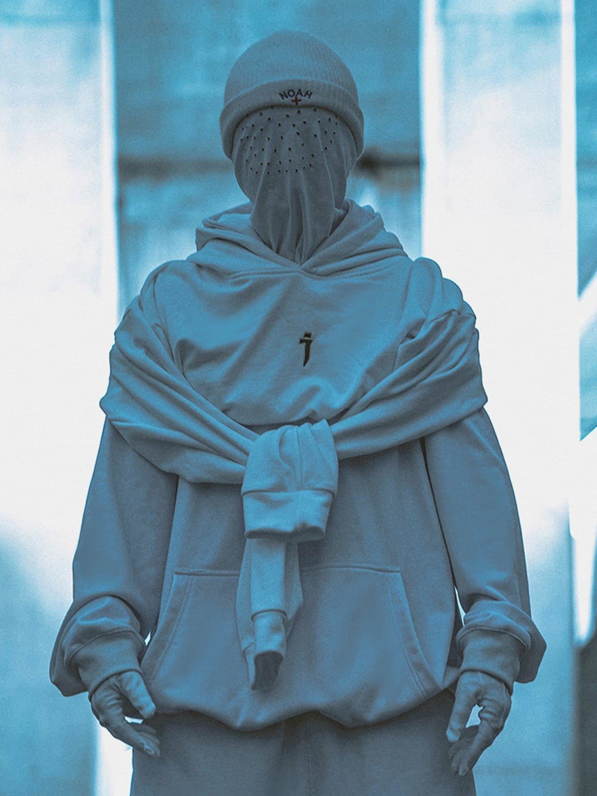 Patchwork Sleeve Fake Two Hoodie sold by Yugen Theory product image thumbnail 3