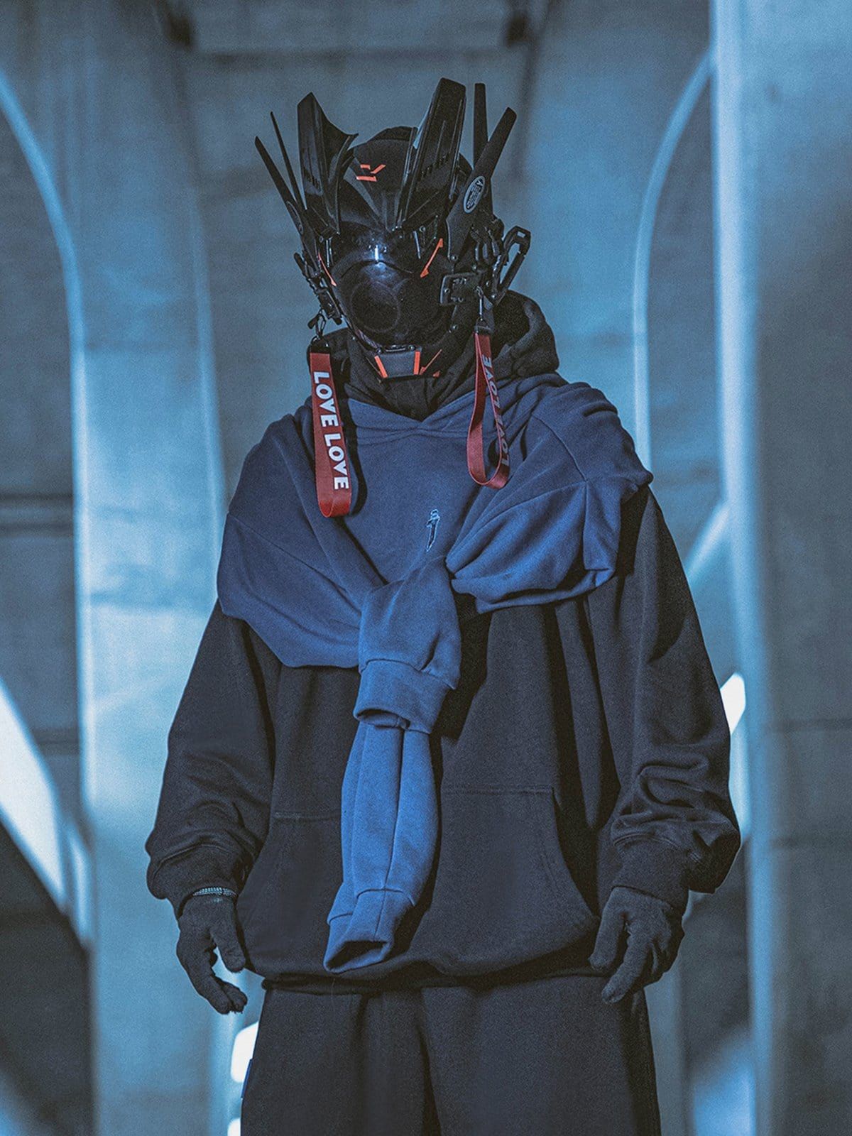 Patchwork Sleeve Fake Two Hoodie sold by Yugen Theory