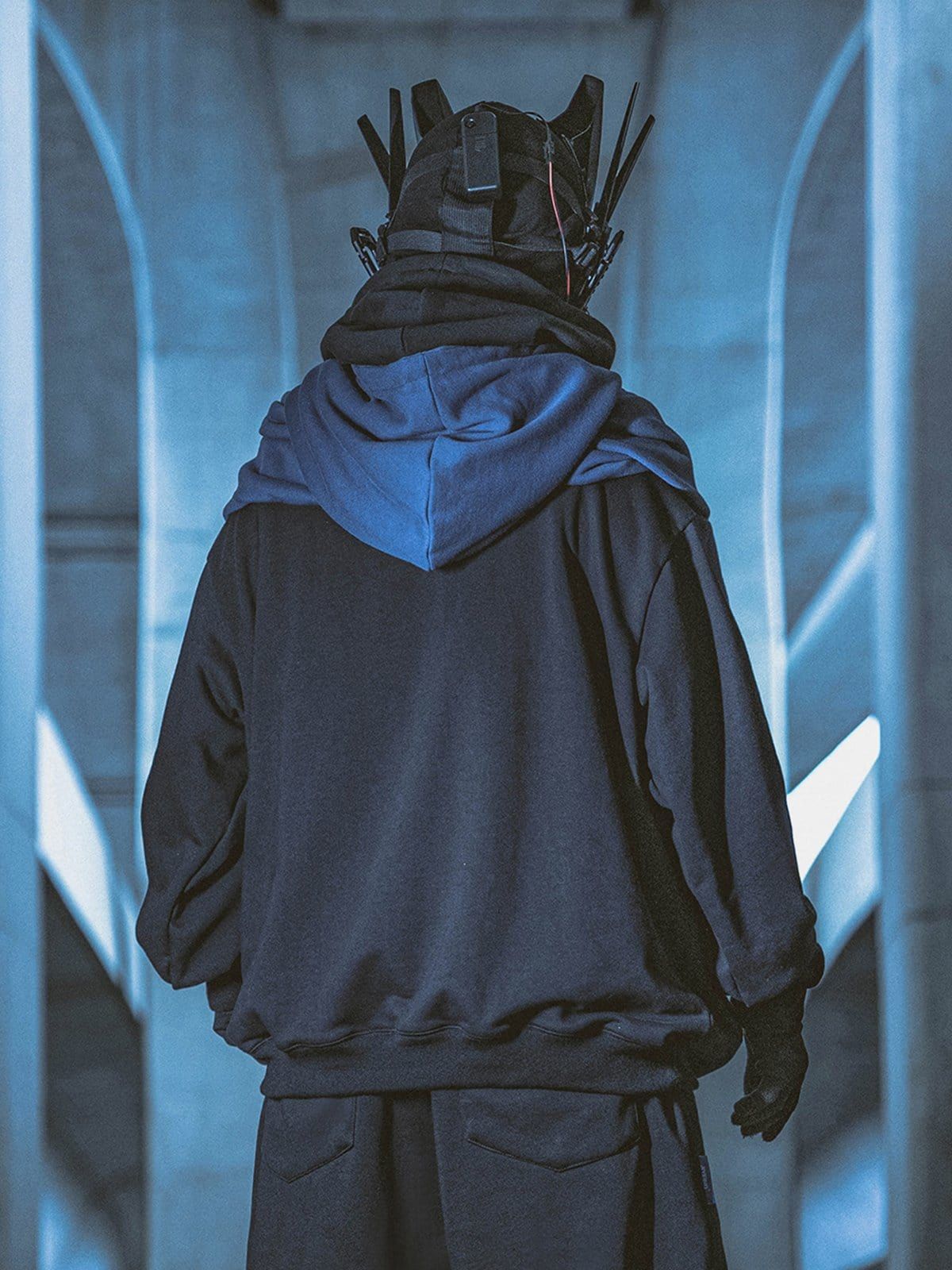 Patchwork Sleeve Fake Two Hoodie sold by Yugen Theory product image thumbnail 2