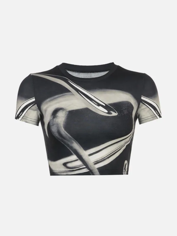 Abstract Droplet Print T Shirt sold by Yugen Theory
