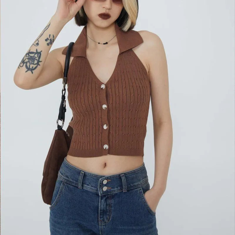 Women' S Knit Halter Crop Top sold by Yugen Theory