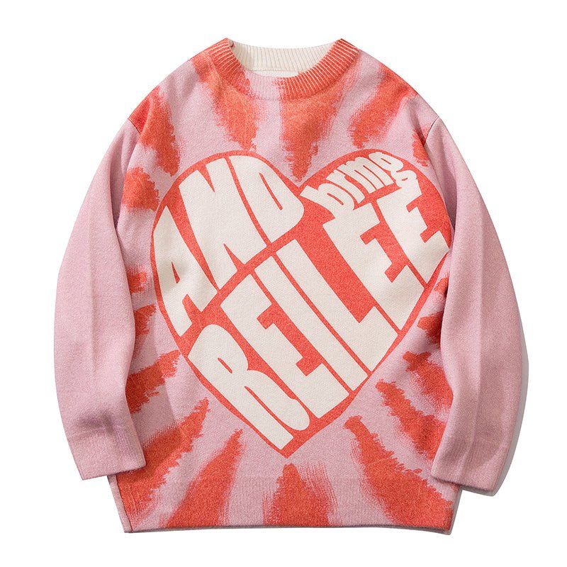 Tie Dye Casual Sweater Heartbeat sold by Yugen Theory