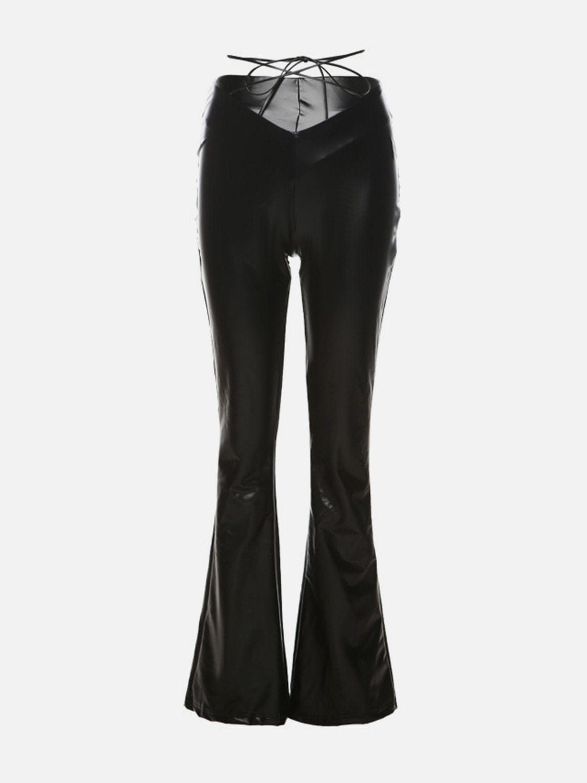 Wide-Leg Strap Slim Fit PU Leather Pant sold by Yugen Theory