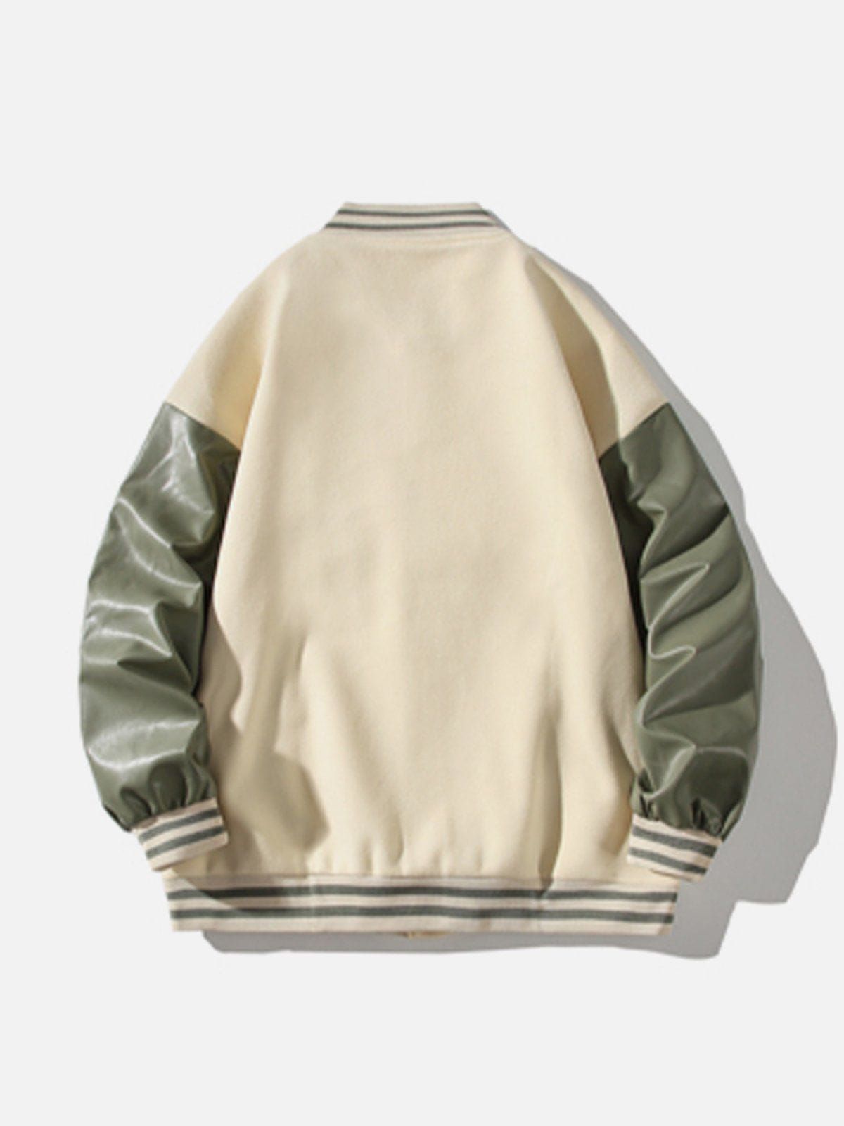 Splicing Contrast Varsity Jacket sold by Yugen Theory product image thumbnail 2
