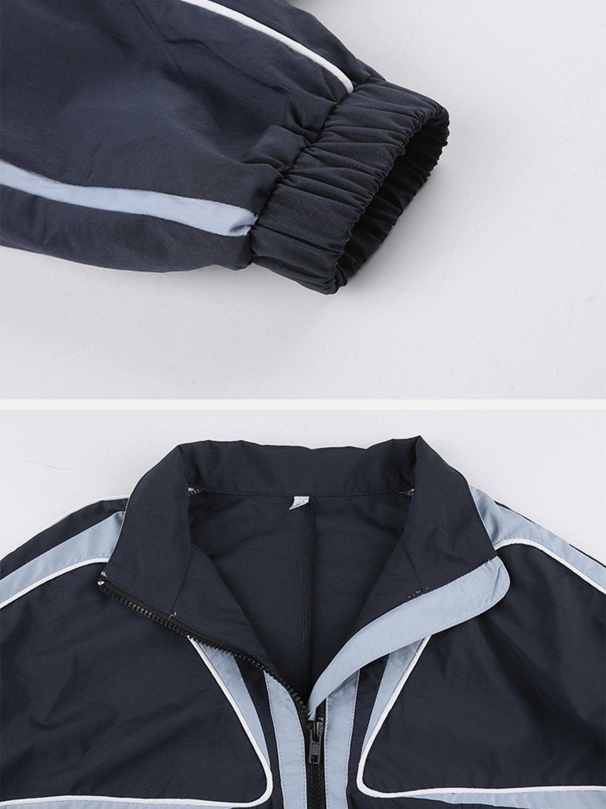 Contrast Patchwork Cropped Jacket sold by Yugen Theory product image thumbnail 2