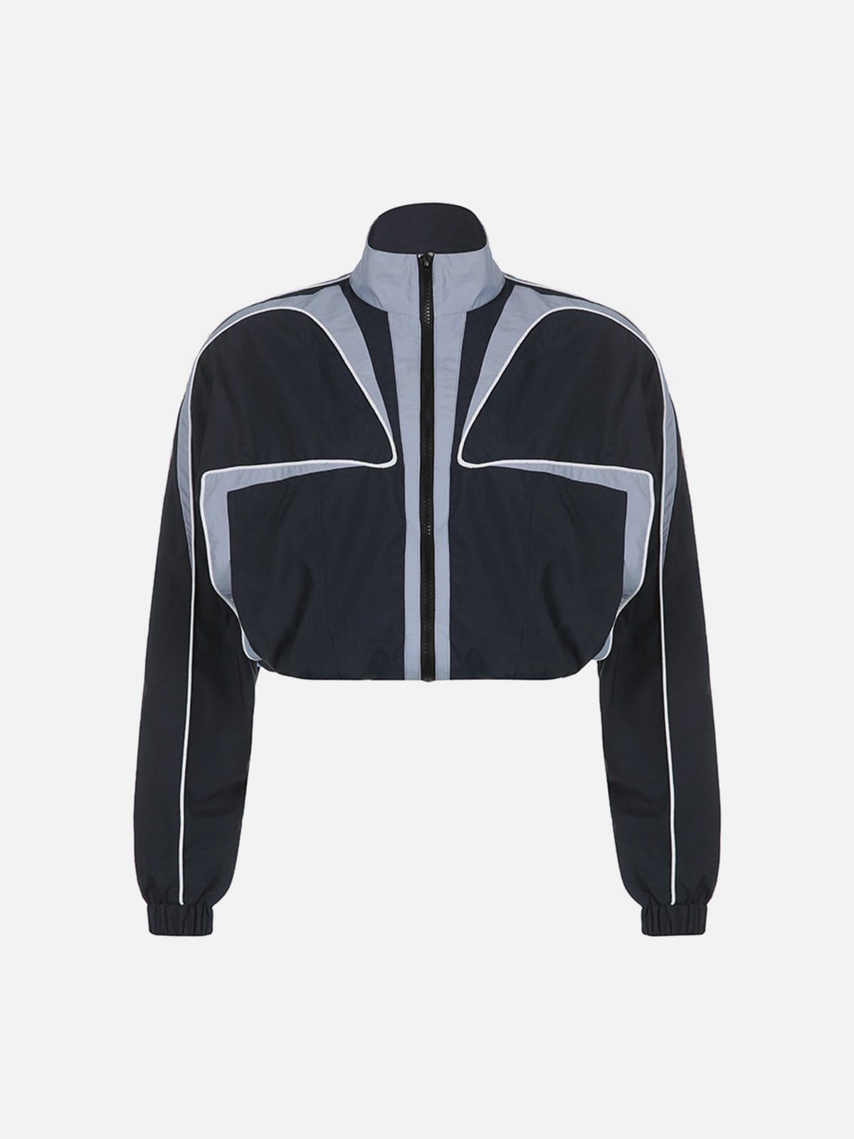 Contrast Patchwork Cropped Jacket sold by Yugen Theory