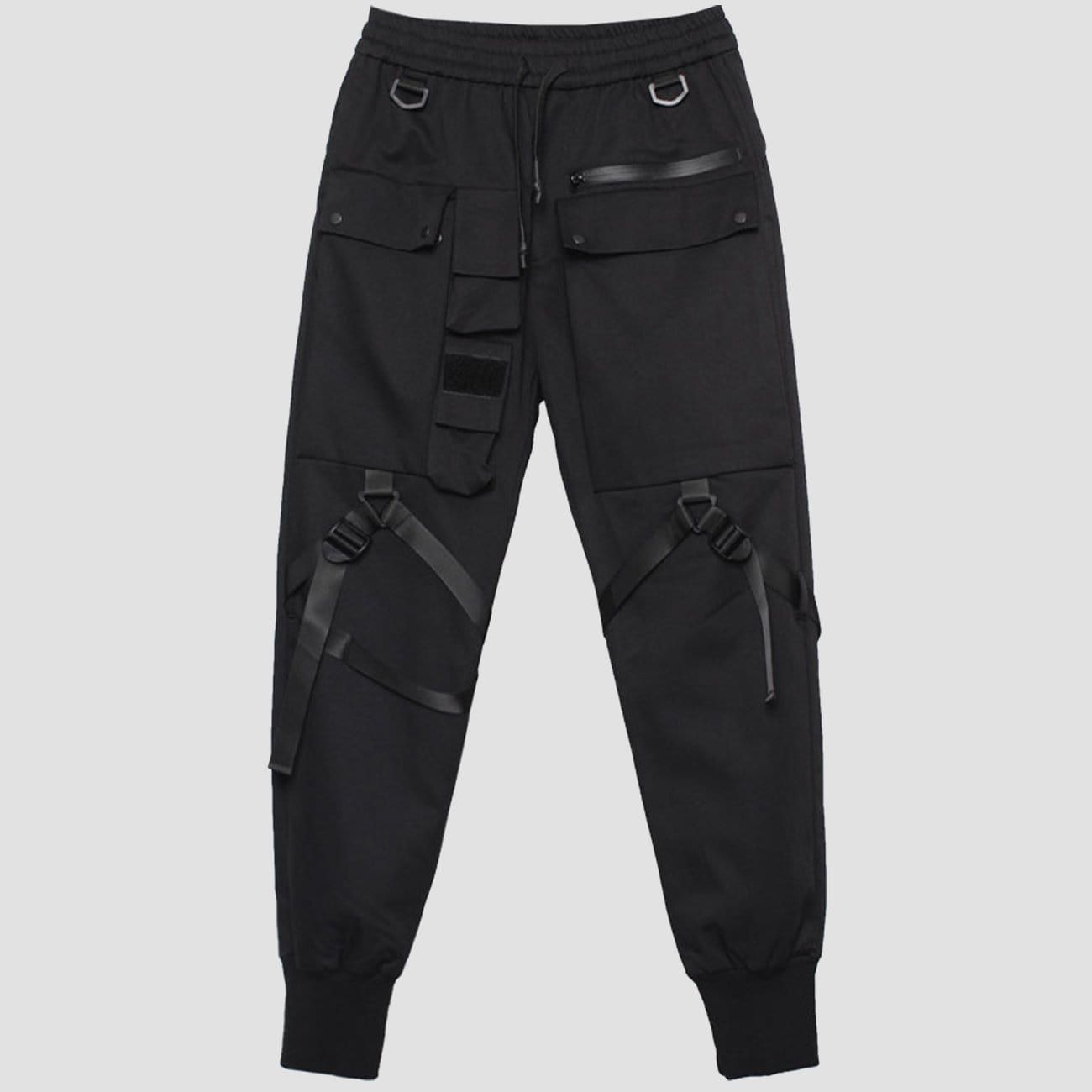 Combat Irregular Ribbons Multi Pockets Cargo Pants sold by Yugen Theory