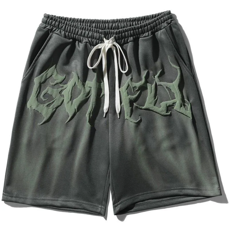 Gothic Sweat Shorts Letter sold by Yugen Theory