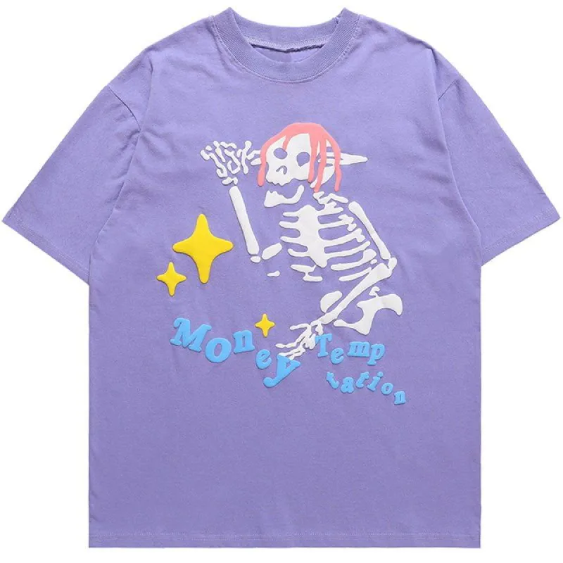 Summer T-shirt Skeleton Print sold by Yugen Theory