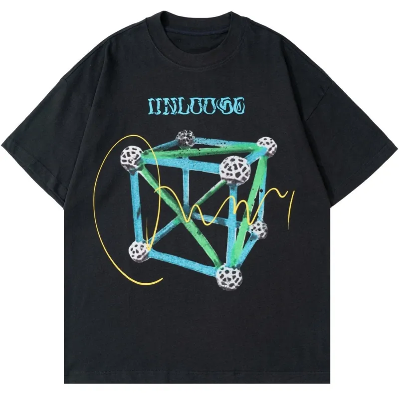 Cube Cotton Graphic T-Shirt sold by Yugen Theory