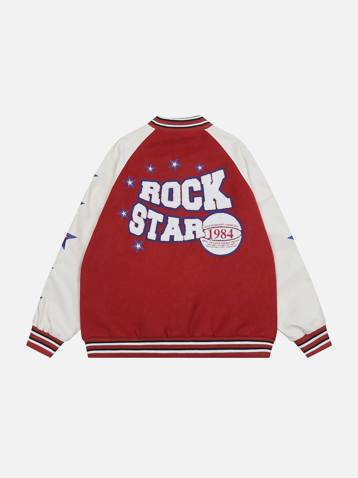 Flocking Baseball Print Varsity Jacket sold by Yugen Theory product image thumbnail 2