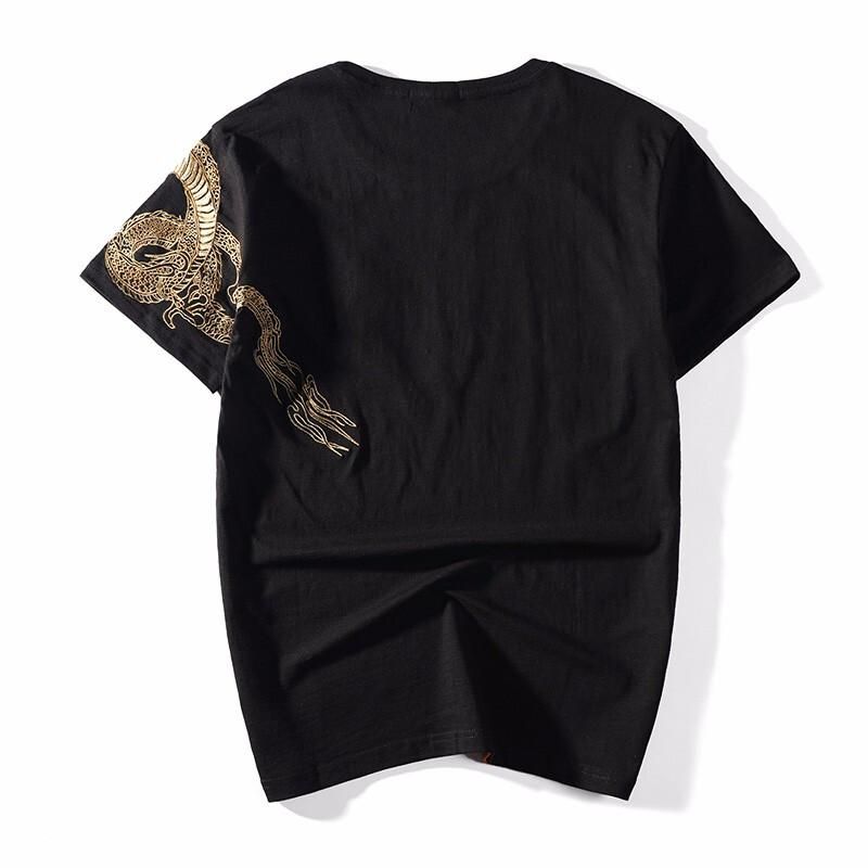 Dragon on Shoulder Embroidery Japanese T-Shirt sold by Yugen Theory product image thumbnail 2