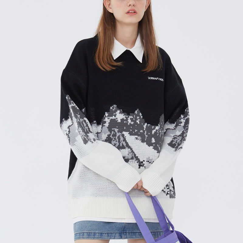 Casual Knit Sweater Snow Mountain sold by Yugen Theory product image thumbnail 4