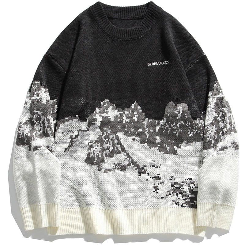Casual Knit Sweater Snow Mountain sold by Yugen Theory product image thumbnail 2
