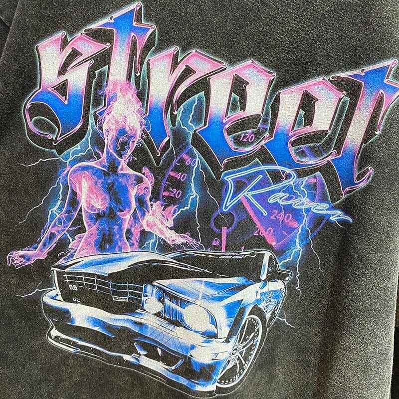 Street Racer Graphic Print Washed T-Shirt sold by Yugen Theory product image thumbnail 2