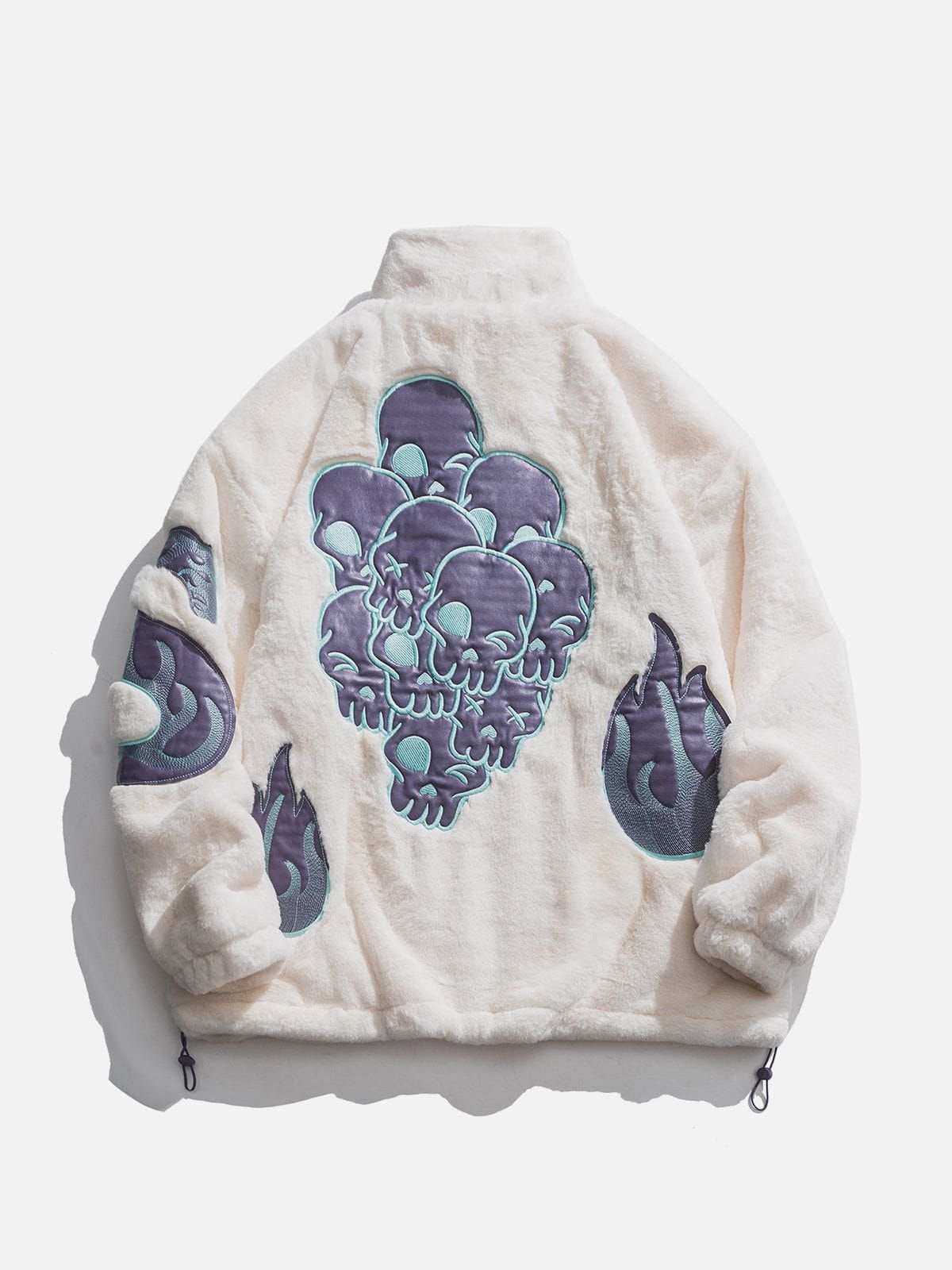 Skull Embroidery Sherpa Winter Coat sold by Yugen Theory product image thumbnail 3