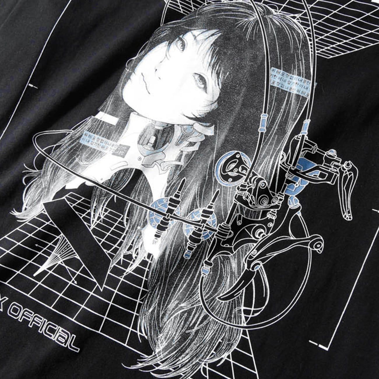 Punk Mechanical Girl Print Cotton T-Shirt sold by Yugen Theory product image thumbnail 5