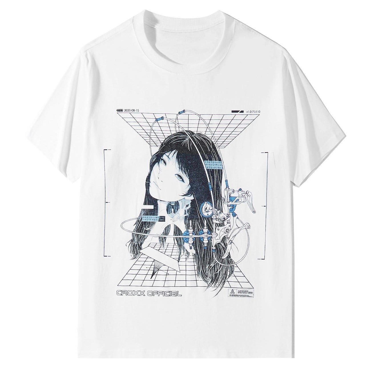 Punk Mechanical Girl Print Cotton T-Shirt sold by Yugen Theory product image thumbnail 3
