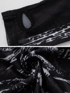 Mesh Skeleton Print Long Sleeve T Shirt sold by Yugen Theory