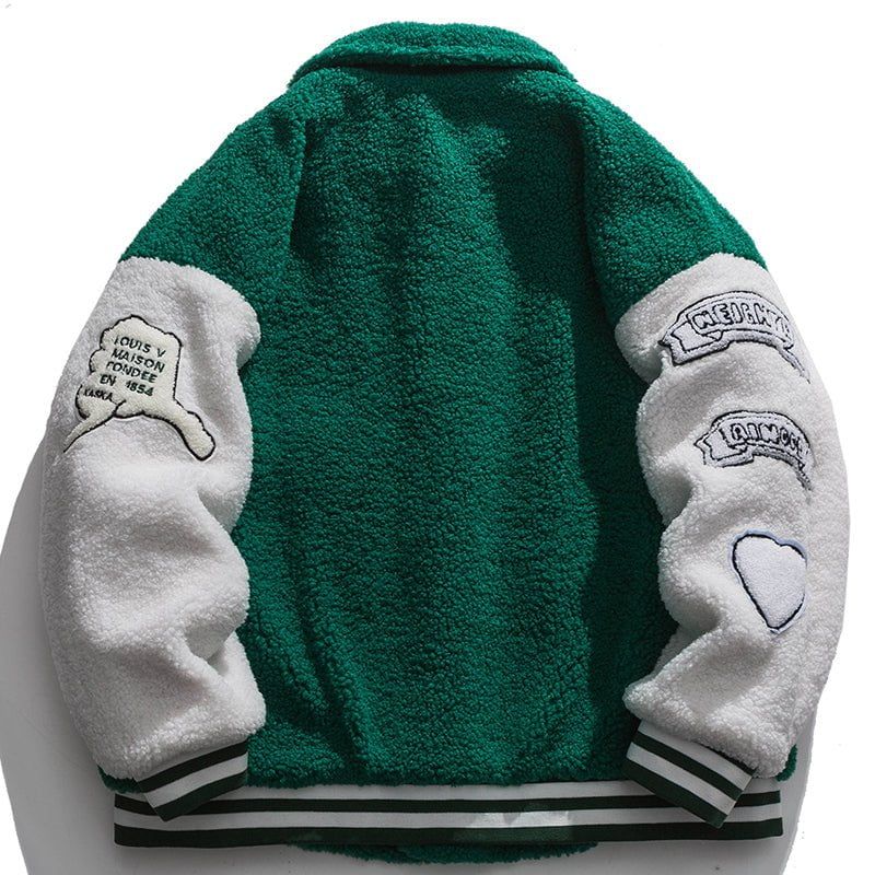 Lamb Wool Winter Coat Embroidery Letter sold by Yugen Theory product image thumbnail 4