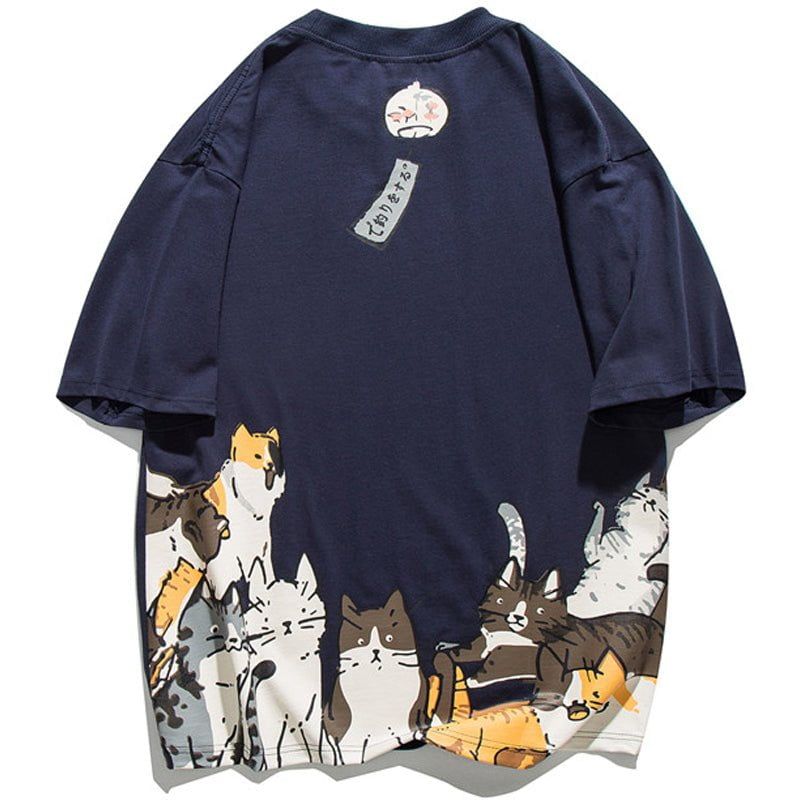 Harajuku T-shirt Cartoon Cats sold by Yugen Theory product image thumbnail 2
