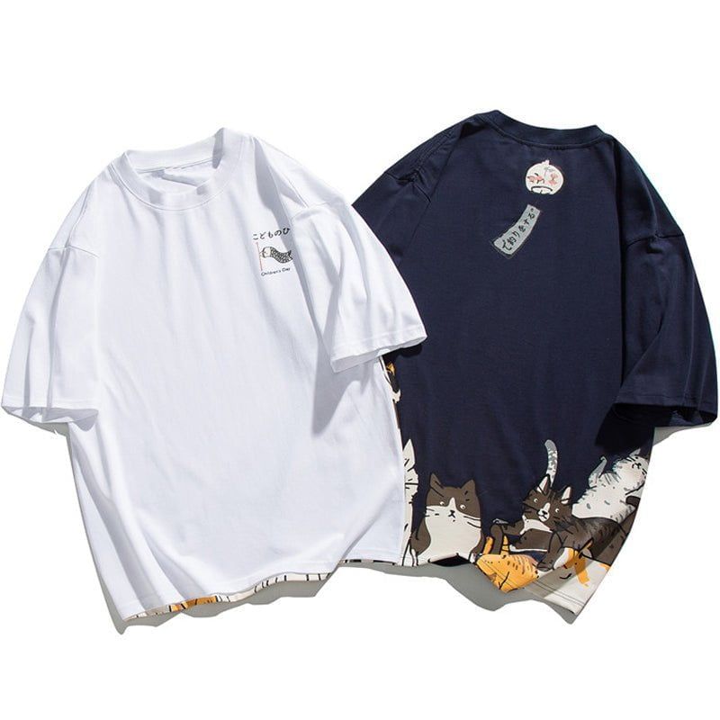 Harajuku T-shirt Cartoon Cats sold by Yugen Theory product image thumbnail 5