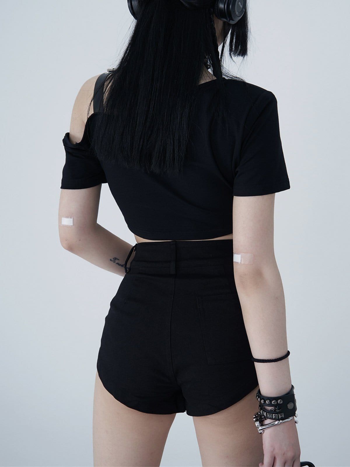 Asymmetrical Patchwork Short Sleeve Shirts sold by Yugen Theory product image thumbnail 2