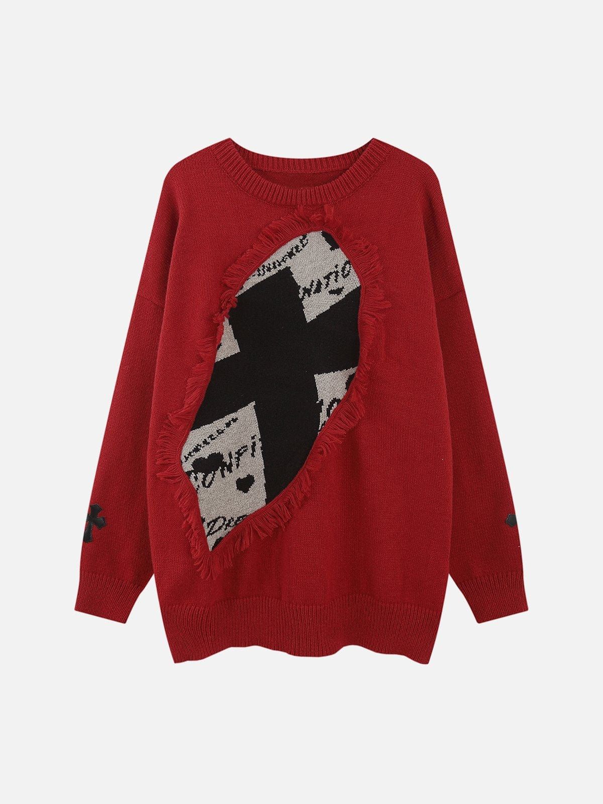 Burrs Patchwork Crucifix Sweater sold by Yugen Theory product image thumbnail 4
