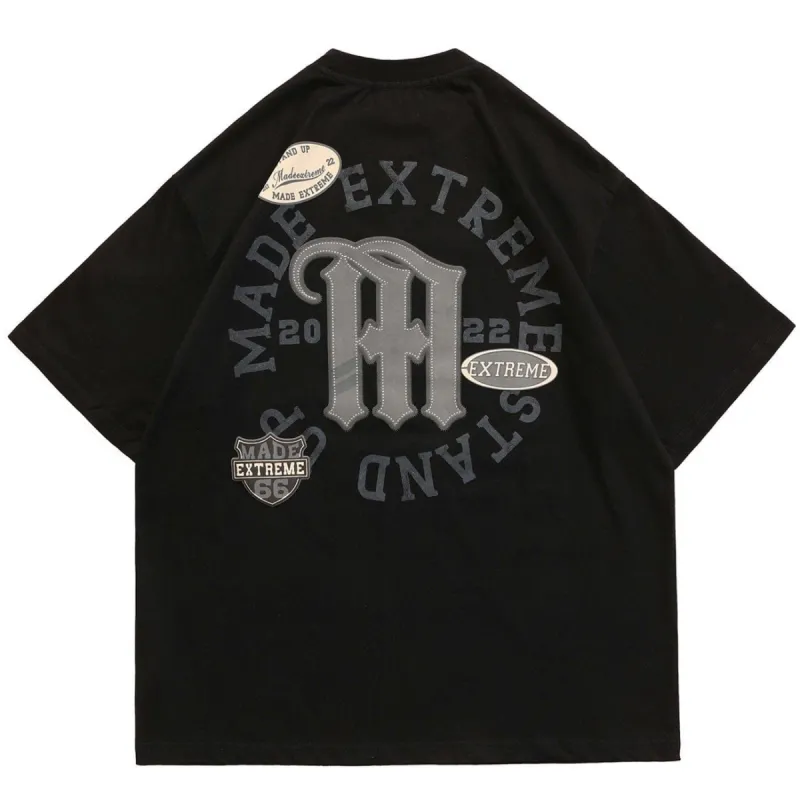 M Embroidery Graphic T-Shirt sold by Yugen Theory