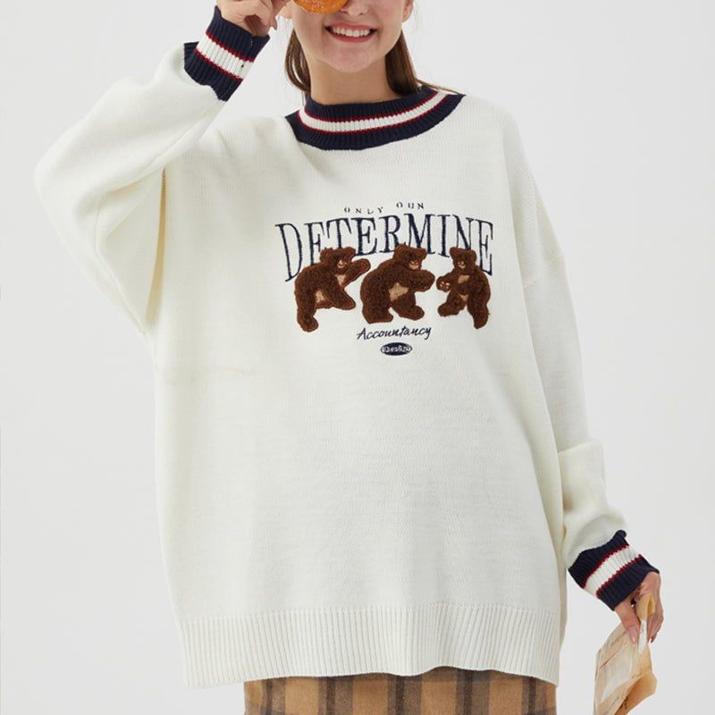 Cozy Knitted Sweater Brown Bears sold by Yugen Theory product image thumbnail 4