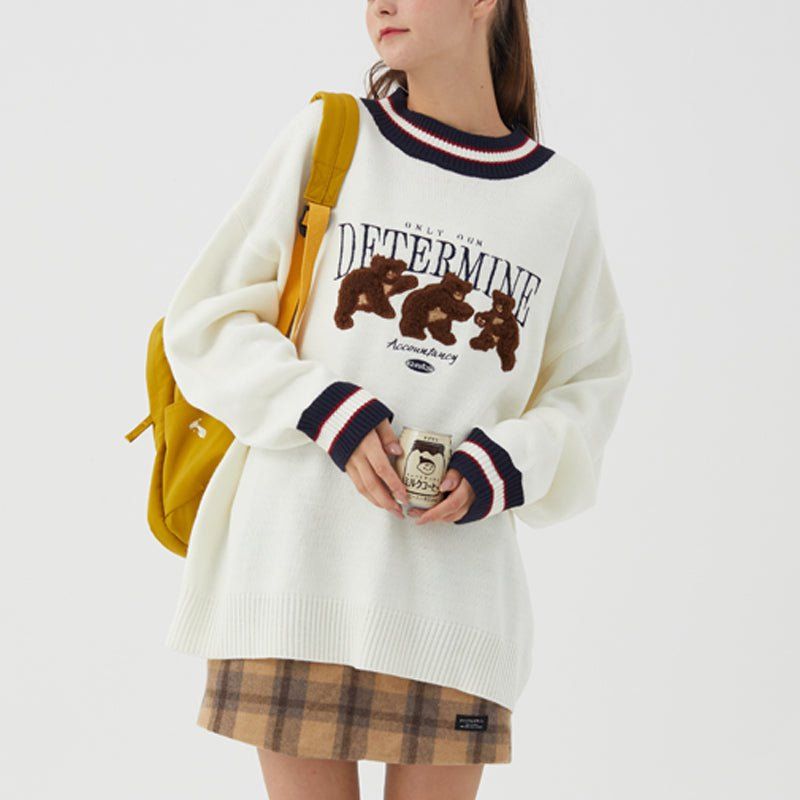 Cozy Knitted Sweater Brown Bears sold by Yugen Theory product image thumbnail 3