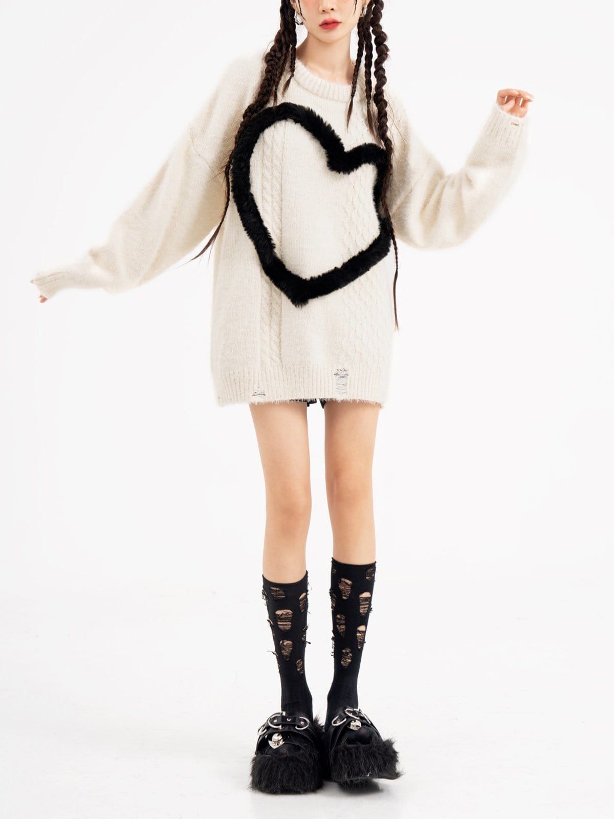 Stereoscopic Love Knit Sweater sold by Yugen Theory product image thumbnail 2