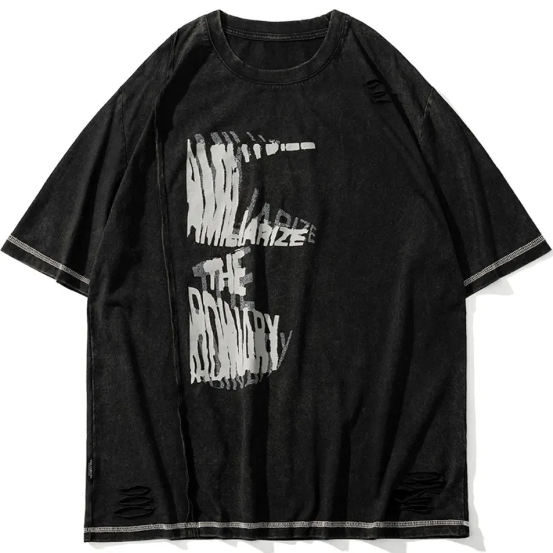 Ripped Graffiti Alphabet Graphic T-Shirt sold by Yugen Theory