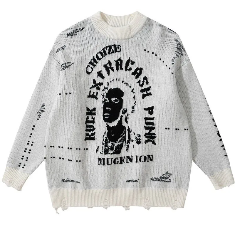 Punk Jacquard Sweater Rock Band sold by Yugen Theory