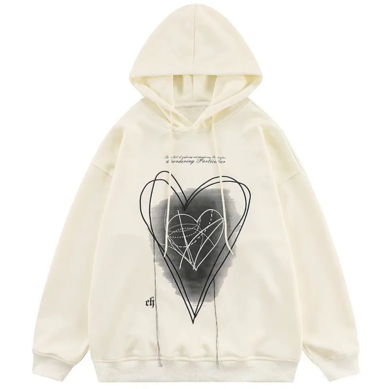 Oversize Hoodie Graffiti Heart sold by Yugen Theory