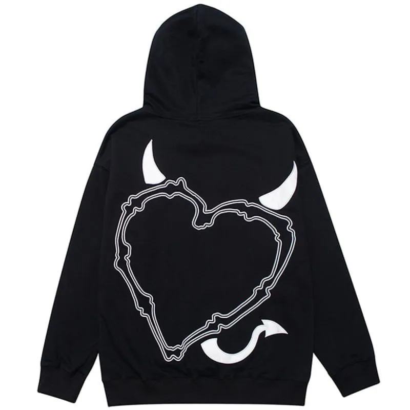 Autumn Pullover Hoodie Devil Heart sold by Yugen Theory