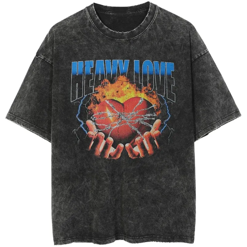 Hand Holding Locked Love Cotton Washed Graphic T-Shirt sold by Yugen Theory