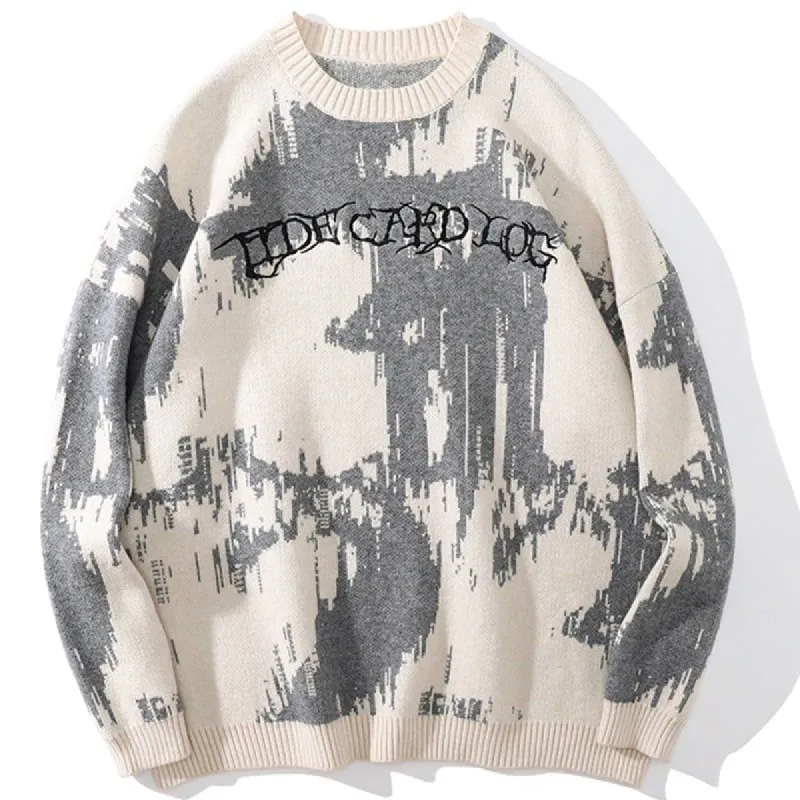 Streetwear Knitted Sweater Tie Dye sold by Yugen Theory