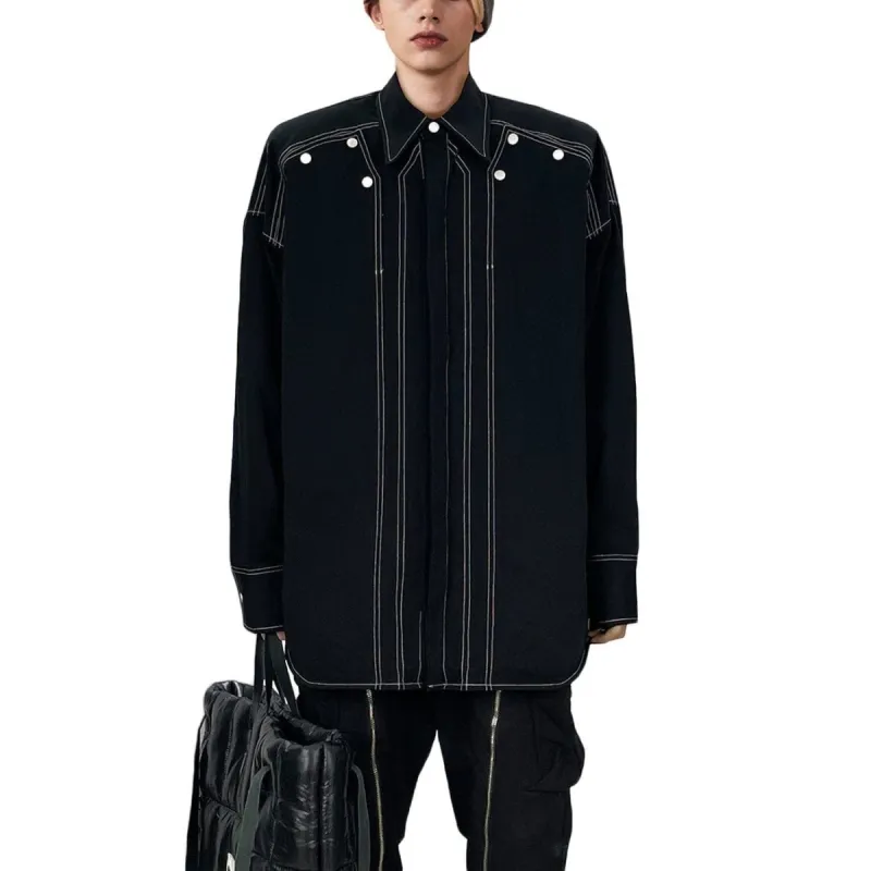 Suture Patchwork Hasp Shirt sold by Yugen Theory