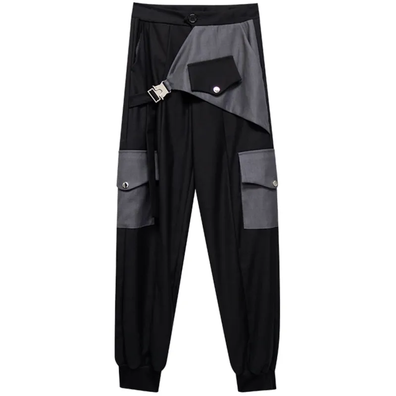 Patchwork Design Buckle Pants sold by Yugen Theory