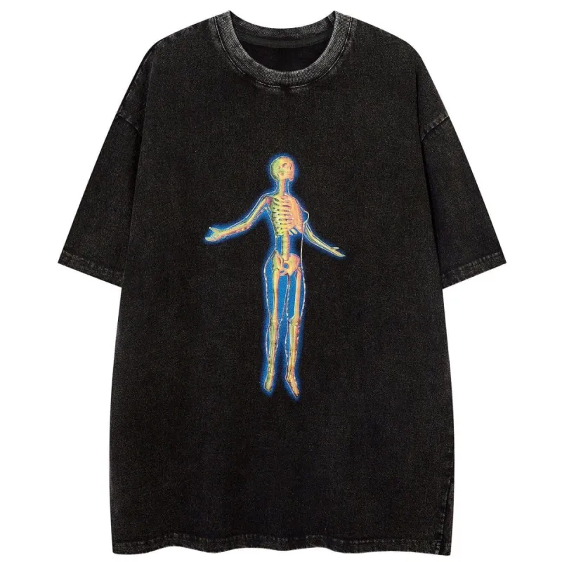 Discoloration Skull Washed Graphic T-Shirt sold by Yugen Theory